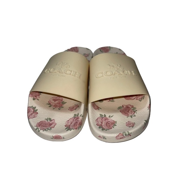 NWT Coach Chalk Pink Zulu Floral Women Slip On Slide Size 10 - Picture 6 of 9